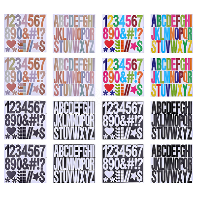 16 Sheets 8 Styles PVC Self-Adhesive Stickers DIY-AR0005-32-1