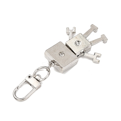 Alloy Rhinestone Robot Pendant Decorations HJEW-JM04372-1