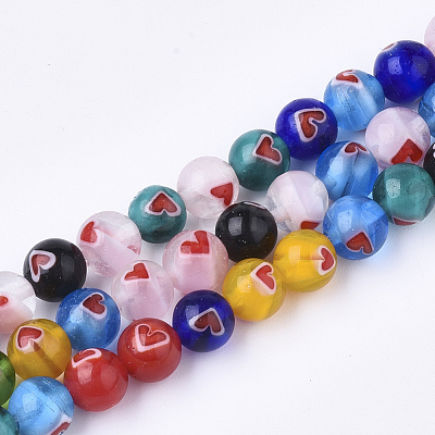 Handmade Lampwork Beads Strands X-LAMP-S191-10A-1