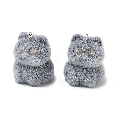 Flocking Opaque Resin Pendants RESI-F064-A13-1