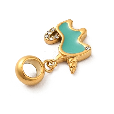 Ion Plating(IP) 304 Stainless Steel Enamel European Dangle Charms STAS-G308-35G-02-1