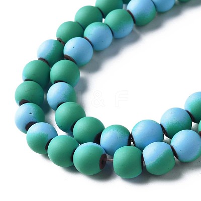 Spray Painted Non-magnetic Synthetic Hematite Beads Strands G-N337-01E-1