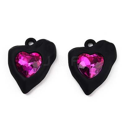 Spray Painted Alloy Pendants PALLOY-K001-38B-1