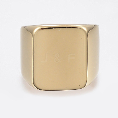 304 Stainless Steel Signet Band Rings for Men RJEW-G091-16-20mm-G-1