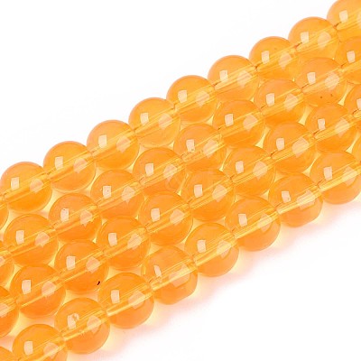 Baking Paint Glass Beads Strands X-DGLA-Q023-8mm-DB47-1