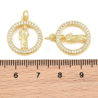 Religion Brass Micro Pave Clear Cubic Zirconia Pendants CU-CBA9482-01G-09-1