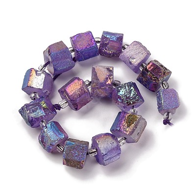 Electroplated Natural Quartz Beads Strands G-G767-02-22-1