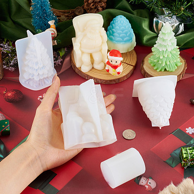 4Pcs 4 Styles DIY Silicone Candle Holder Molds DIY-TA0014-06-1