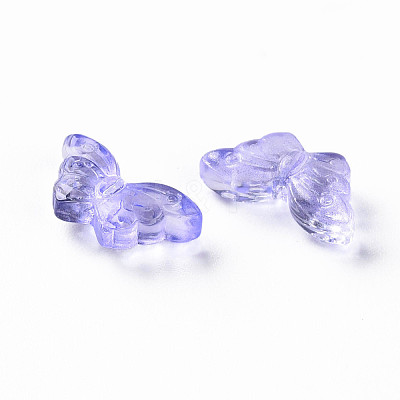 Transparent Spray Painted Glass Beads GLAA-S190-018-1
