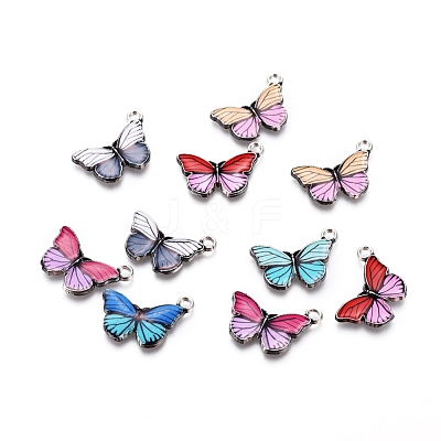Antique Silver Plated Alloy Pendants ENAM-L029-01AS-1