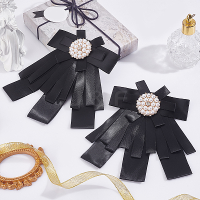 Bowknot Satin Rhinestone Brooches JEWB-WH0020-045-1