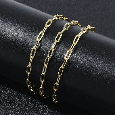 2.4MM Brass Paperclip Chain Necklaces for Women KK-CBA2293-17G-1