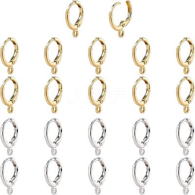 Brass Huggie Hoop Earring Findings KK-NB0002-27-1