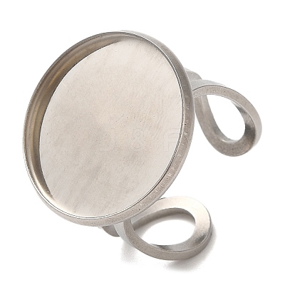 Non-Tarnish 304 Stainless Steel Open Cuff Findings STAS-R123-02D-P-1