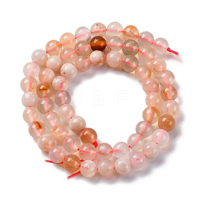 Natural Cherry Blossom Agate Beads Strands G-B130-6mm-02-1