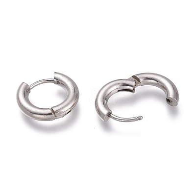 Tarnish Resistant 201 Stainless Steel Huggie Hoop Earrings EJEW-L256-05A-P-1