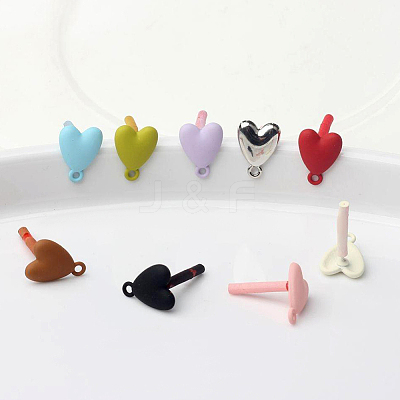 30Pcs Heart Alloy Stud Earring Findings FIND-SP0005-60A-02-1