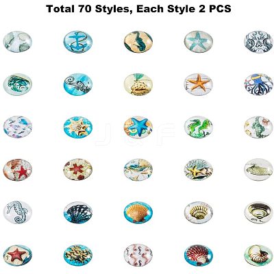 Flatback Glass Cabochons for DIY Projects GGLA-PH0005-12mm-06D-1