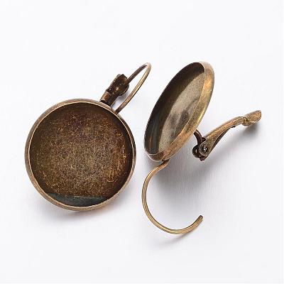 Brass Leverback Earring Settings KK-H024-AB-1