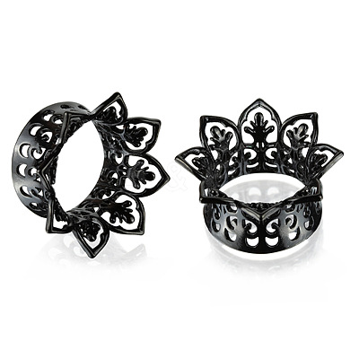 Hollow Out Flower Brass Alloy Ear Tunnels FS-WG7C815-07-1