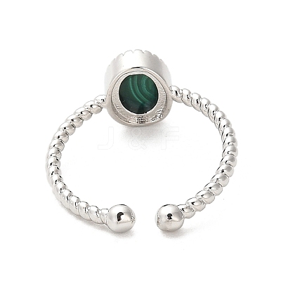 Natural Malachite Open Cuff Ring RJEW-M166-04P-E-1-1