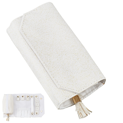 Imitation Leather Glitter Powder Travel Jewelry Storage Rolls for Earrings Rings Bracelets Necklaces ABAG-WH20005-74B-1