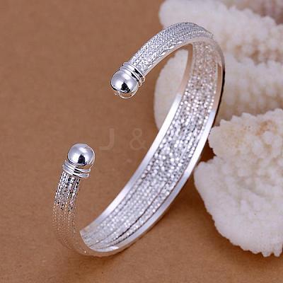 Classical Design Brass Cuff Bangles For Women BJEW-BB12401-1
