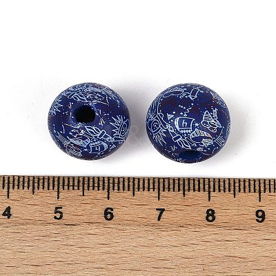 Independence Day Theme Wood European Beads WOOD-Z005-01C-03-1
