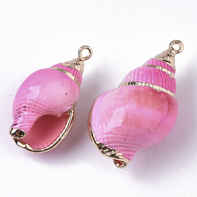 Spray Paint & Electroplate Spiral Shell Pendants X-SHEL-N026-11-1