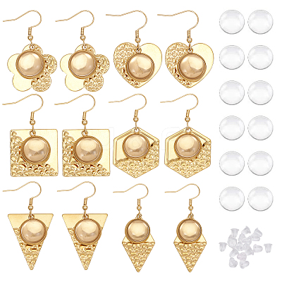 6 Pairs 6 Styles Blank Glass Dome Dangle Earrings EJEW-AB00003-1