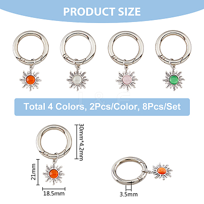 Alloy with Cat Eye Sun Pendants HJEW-AB00224-1