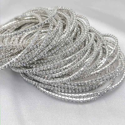 Brass Rhinestone Tennis Bracelets WG6EB7A-18-1