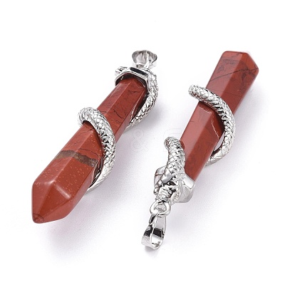 Natural Red Jasper Big Pointed Pendants G-F696-B03-1