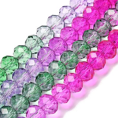 Transparent Painted Glass Beads Strands DGLA-A034-T8mm-A06-1