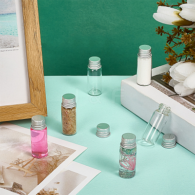 Glass Bead Storage Tubes with Aluminum Screw Lid AJEW-WH0818-009-1