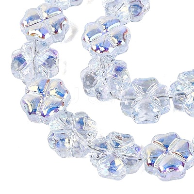 Baking Paint Electroplate Transparent Glass Beads Strands EGLA-Q136-04A-09-1