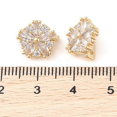Brass Pave Cubic Zirconia Spacer Bars KK-B090-03A-01G-1