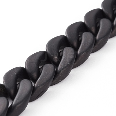 Handmade Spray Painted Acrylic Curb Chains AJEW-JB00894-03-1