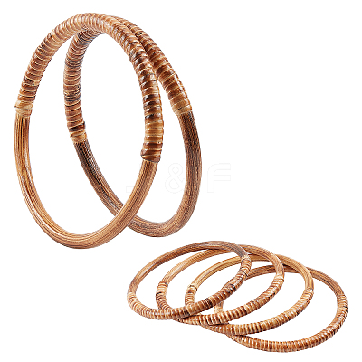 Rattan Woven Wood Bag Handles WOOD-PH0008-95-1