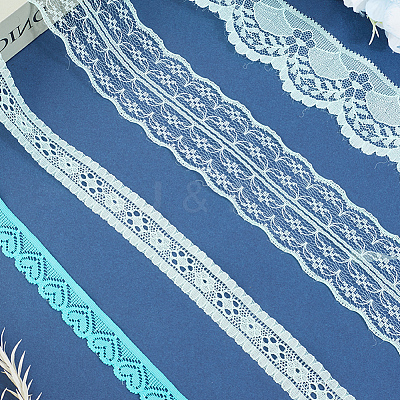 4 Styles Polyester Lace Trim OCOR-GF0005-25B-1