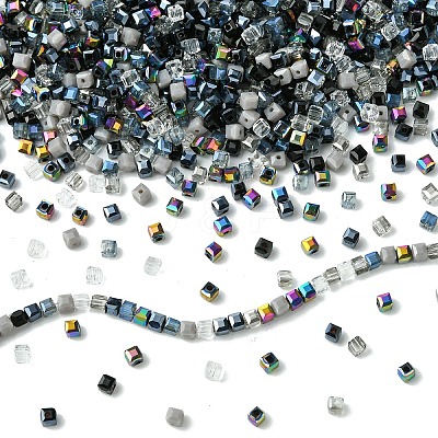 500Pcs Cube Glass Beads GLAA-YWC0005-01B-1