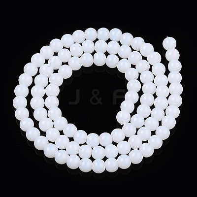Imitation Jade Glass Beads Strands GLAA-T032-J4mm-01-1
