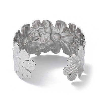 304 Stainless Steel Cuff Bangles for Women BJEW-Z078-17P-1
