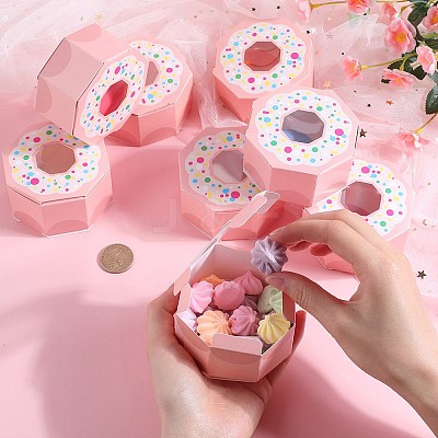 Hexagon Donut Cardboard Boxes CON-WH0019-18B-1