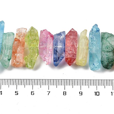 Natural Dyed Quartz Pointed Stick Beads Strands G-G791-15-01-1
