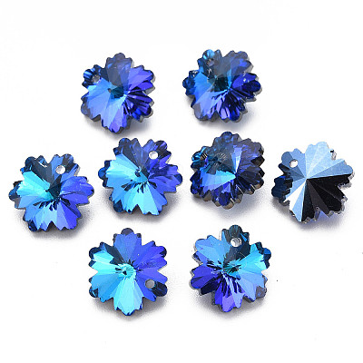 Electroplated Glass Charms EGLA-N006-015C-1