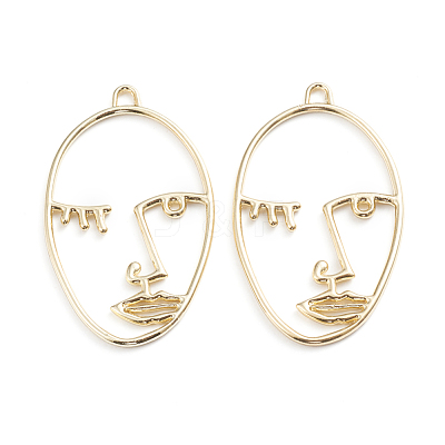 Alloy Open Back Bezel Pendants X-PALLOY-I197-03G-1