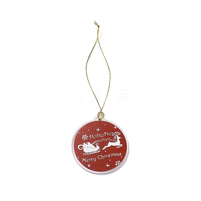 Christmas Theme Acrylic Pendant Decoration HJEW-G021-01D-1