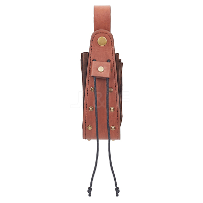 Medieval PU Leather Waist Belt Pouches with Alloy Rivets AJEW-WH0678-30A-1