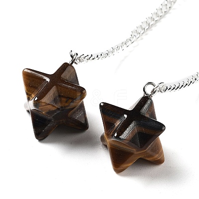 Natural Tiger Eye Pendant Dowsing Pendulums G-Q016-04G-1